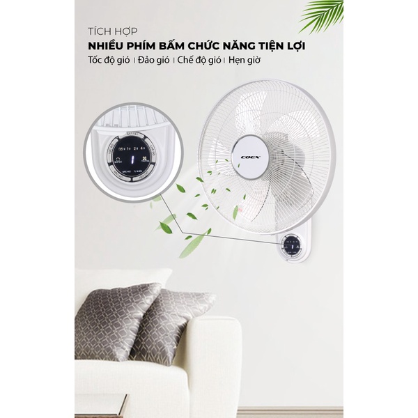 Quạt treo tường Coex CW-7210A - Điều khiển từ xa