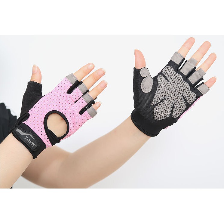 Bán buôn - Aolikes HS 113  Găng tay tập gym cao cấp, hở lưng có đệm lòng bàn tay, chuyên gym, hàng chính hãng