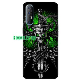Ốp lưng dành cho Oppo Reno 3 - Reno 3 Pro mẫu Rồng Nền Xanh