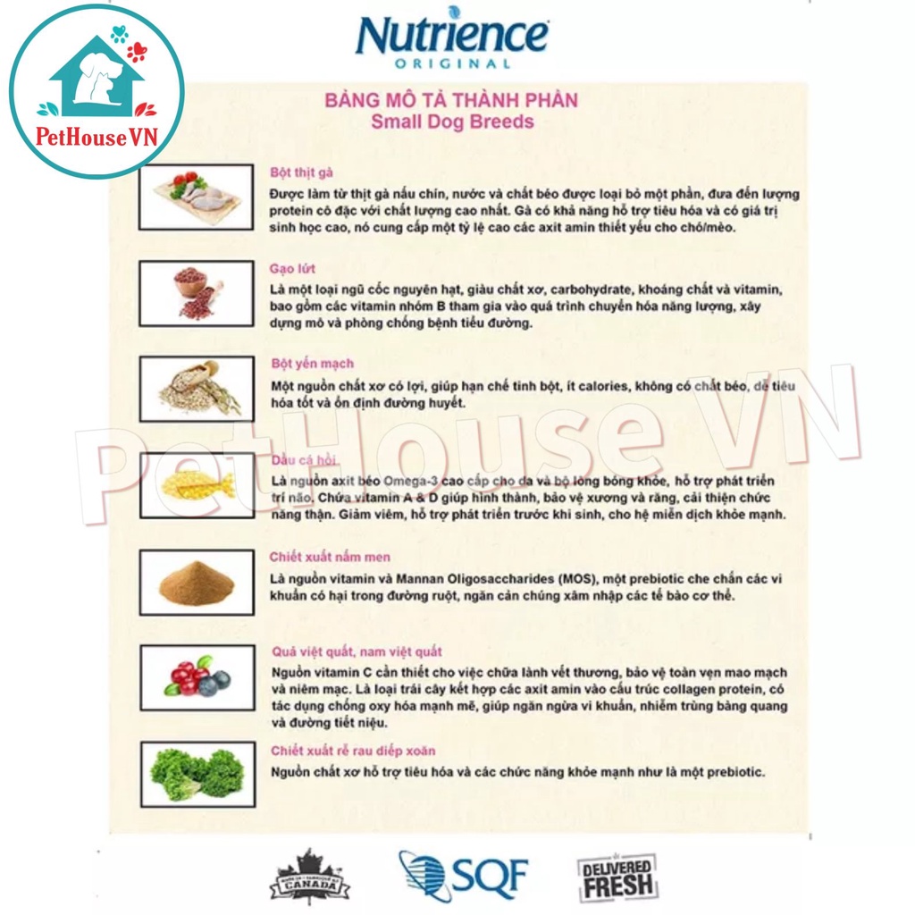 NUTRIENCE INFUSION - Túi 500G Thức Ăn Hạt Cho Chó Trưởng Thành Giống Nhỏ Vị Gà & Rau Củ Quả Hàng Chính Hãng