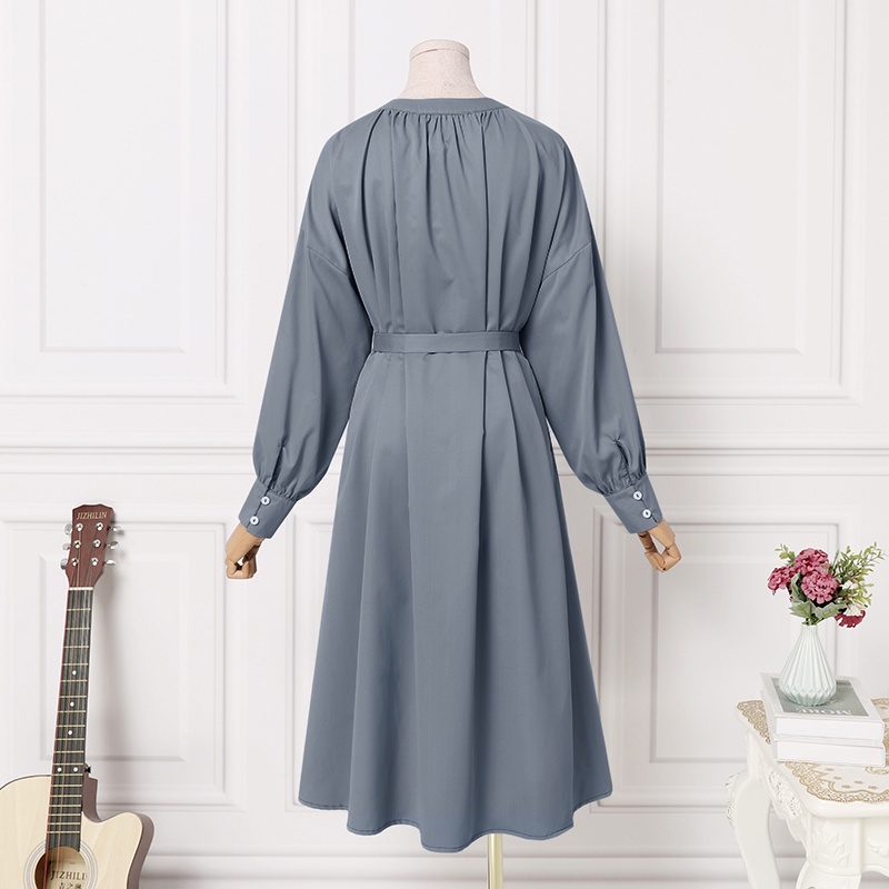 Đầm maxi dài Zanzea tay phồng cổ chữ v thời trang dành cho nữ