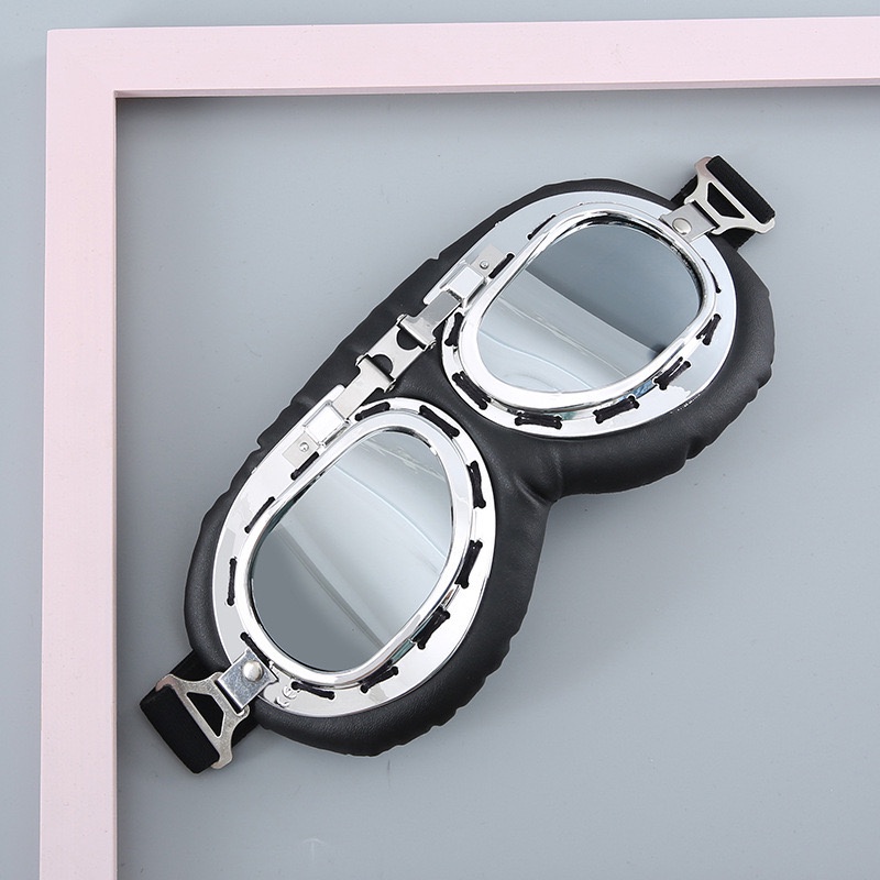 Kính phi công gắn mũ bảo hiểm 1/2 và 3/4 hàng cao cấp chất liệu da-kính phi công trang trí nón bảo hiểm