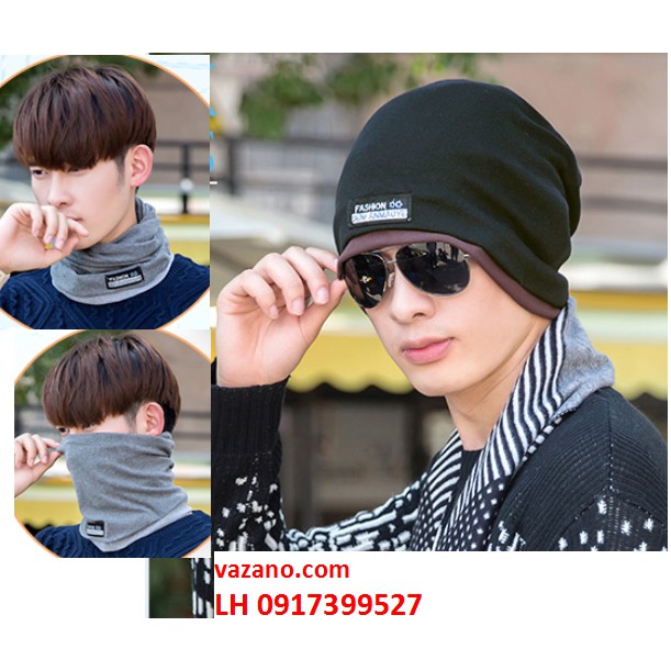 Mũ len nón len nam nữ chụp đầu đa năng 3 trong 1 thời trang Hàn QUốc V18NL3