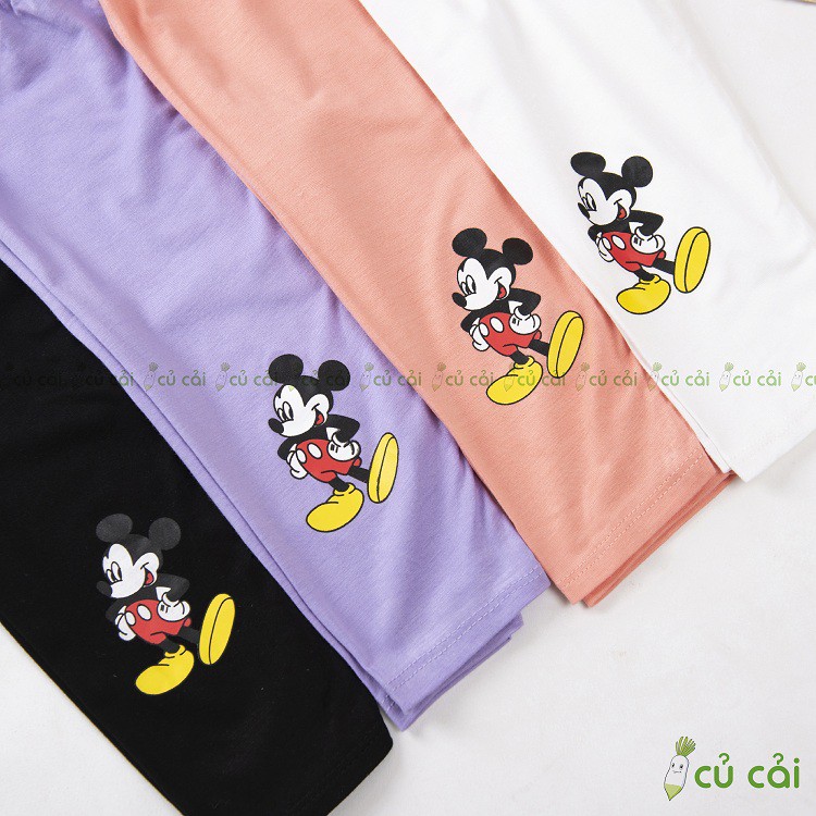 Quần legging bé gái chất vải THUN LẠNH MINKYMOM họa tiết Mickey, quần dài thu đông cho bé gái QTD01