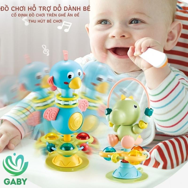 Đồ chơi để bàn hỗ trợ dỗ dành bé ăn dặm GABY an toàn, dễ thương, có đế hút cố định trên bề mặt nhẵn