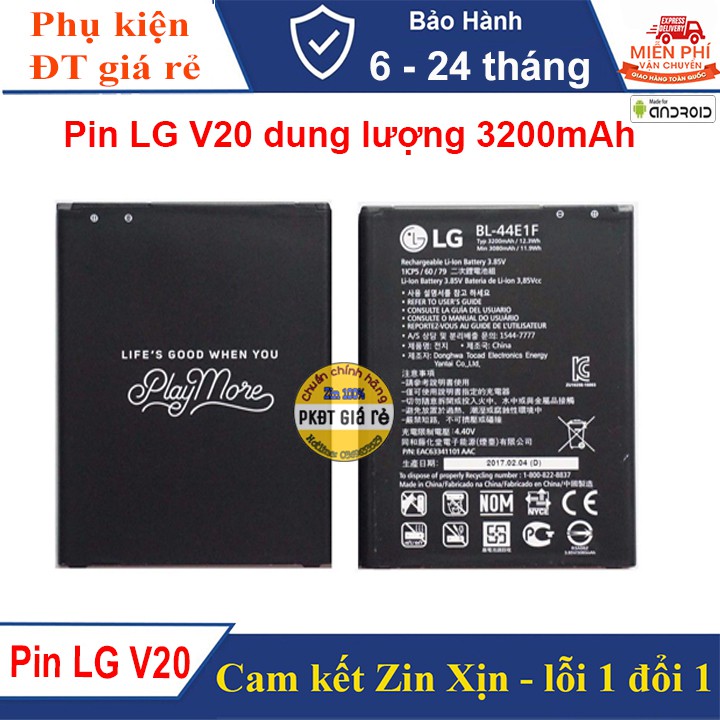 Pin LG V20  Dung lượng 3200mAh, Bảo hành 06 tháng