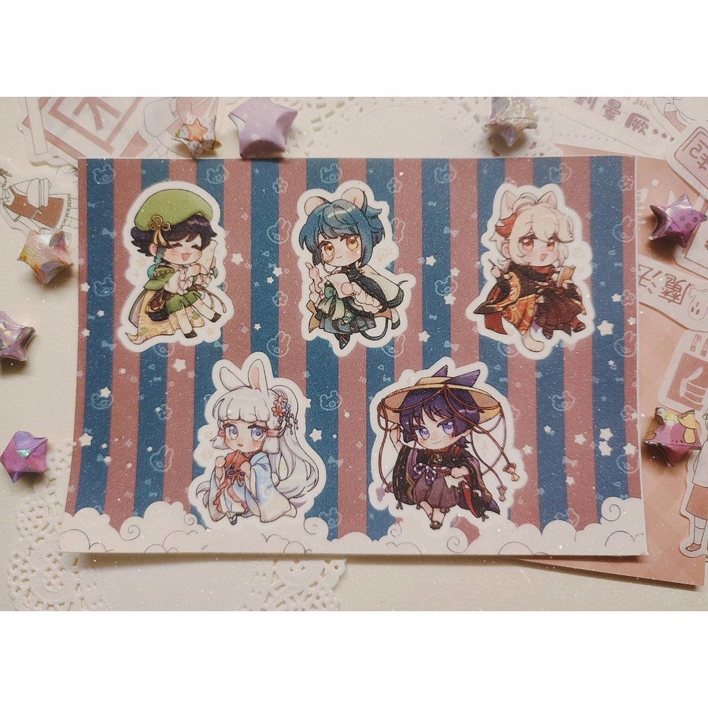 Hình dán/Sticker Genshin Impact Ngũ tiên ca