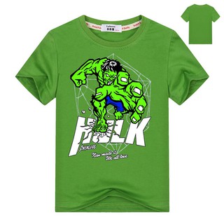 Phim hoạt hình nam siêu anh hùng TShirt Marvel Avengers Alliance HULK Tee Boy Cotton Summer Tops