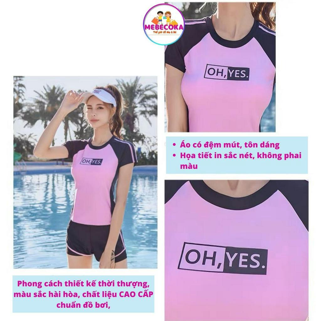 Bộ đồ bơi nữ, Bộ đồ bơi ngắn tay hai mảnh loại đẹp, bộ đồ thể thao phong cách Hàn Quốc năng động thời trang