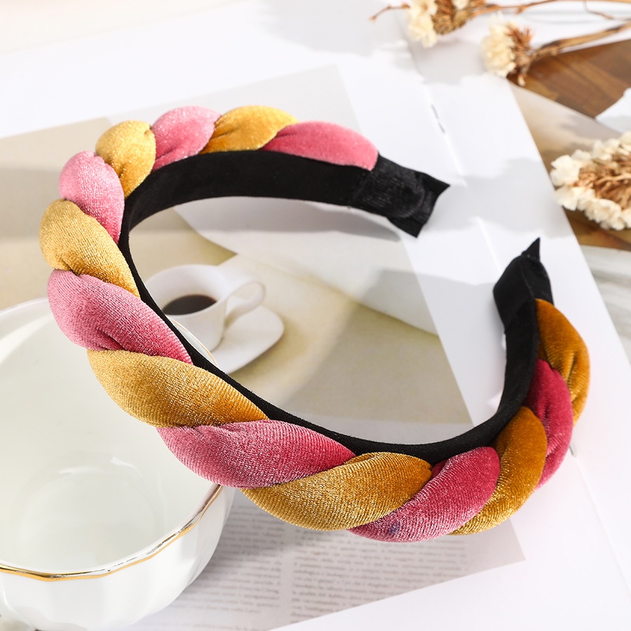 Băng đô vải nhung thắt bím thời trang Hàn Quốc cho nữ tùy chọn màu sắc