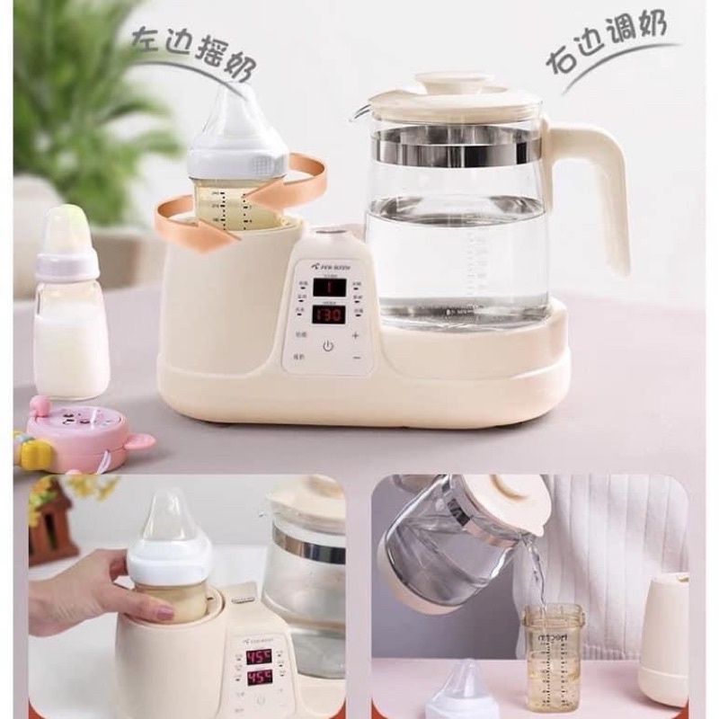 Ấm đun nước khử Clo, giữ nhiệt kèm máy lắc pha sữa, pha trà 3in1 - Quỳnh Trang Order China