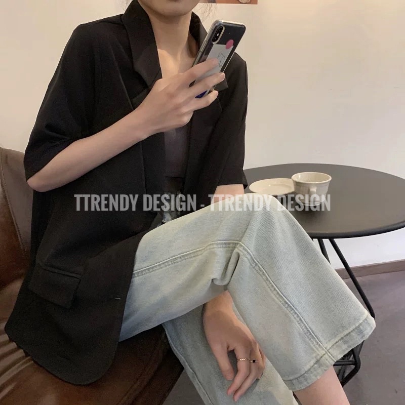 Áo Blazer tay ngắn dáng Hàn Quốc hot freesize Xuân Hè | BigBuy360 - bigbuy360.vn
