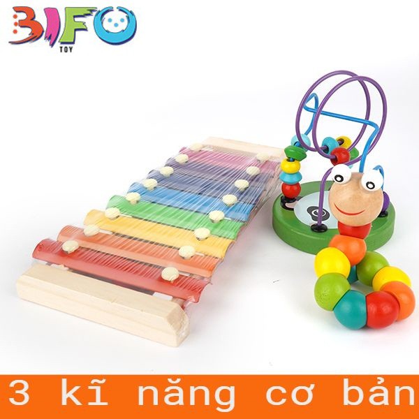 Combo đồ chơi giáo dục bằng gỗ phát triển trí tuệ, an toàn cho bé