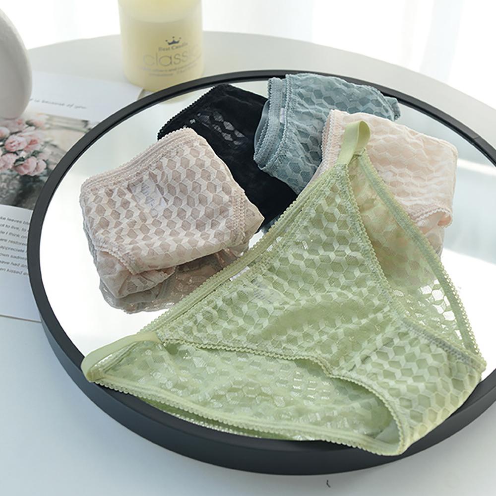 Quần Lót Lưng Thấp Thoáng Khí Họa Tiết Kẻ Sọc Trong Suốt Quyến Rũ Cho Nữ