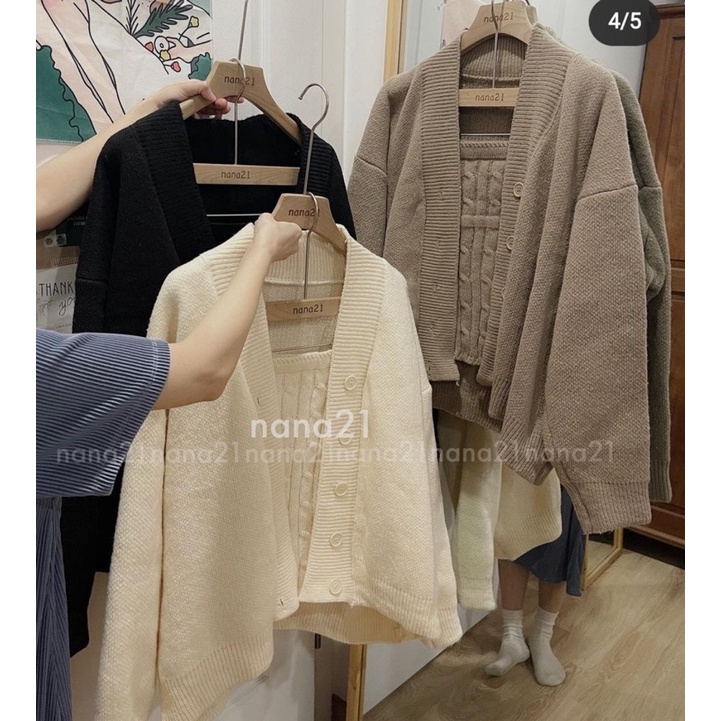 Set áo khoác len + áo quây free size | BigBuy360 - bigbuy360.vn