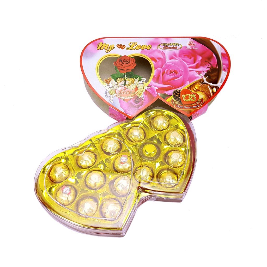 HỘP SOCOLA TRÁI TIM ĐÔI, QUÀ TẶNG DỊP LỄ VALENTINE, Hộp Lớn  27x17x4cm