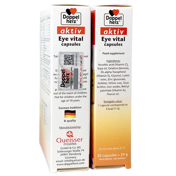 Eye Vital Capsules – Hỗ trợ tăng cường thị lưc, chống mỏi mắt, bổ sung dưỡng chất cho mắt (Hộp 30 viên)