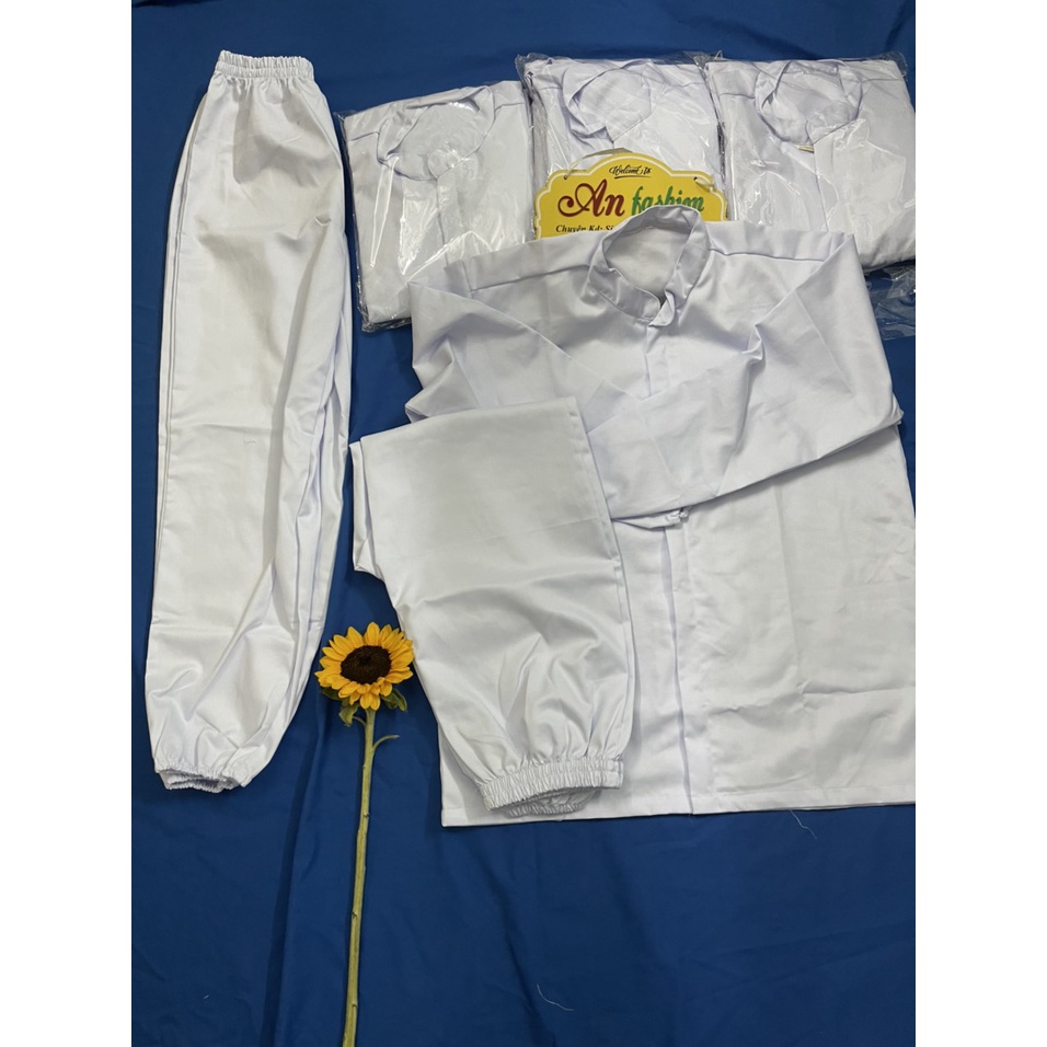 Quần áo thủy sản dùng trong ngành chế biến thủy sản vải siêu mềm hàng đẹp - mềm mịn.