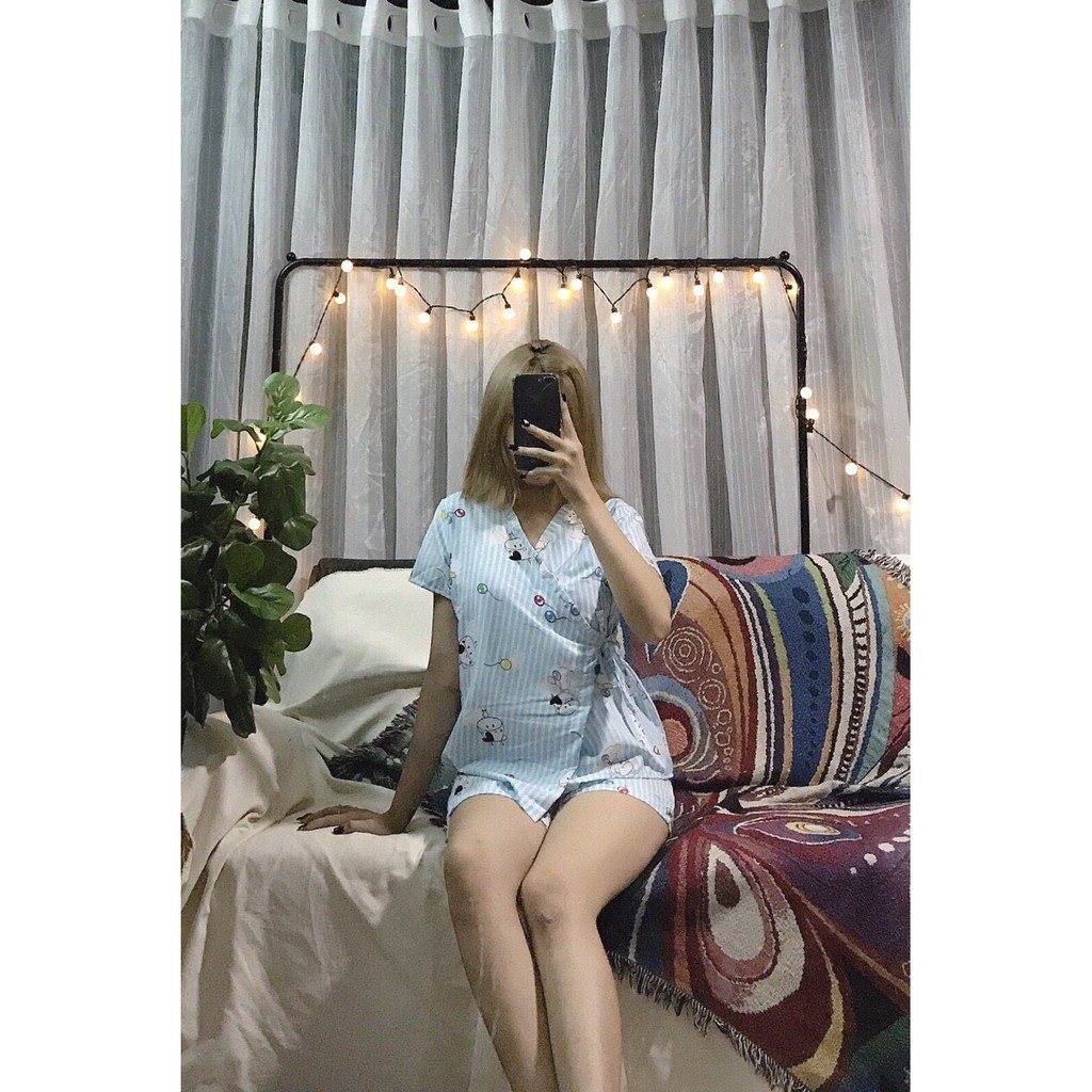 BỘ NGỦ KIMONO TAY NGẮN QUẦN NGẮN | BigBuy360 - bigbuy360.vn