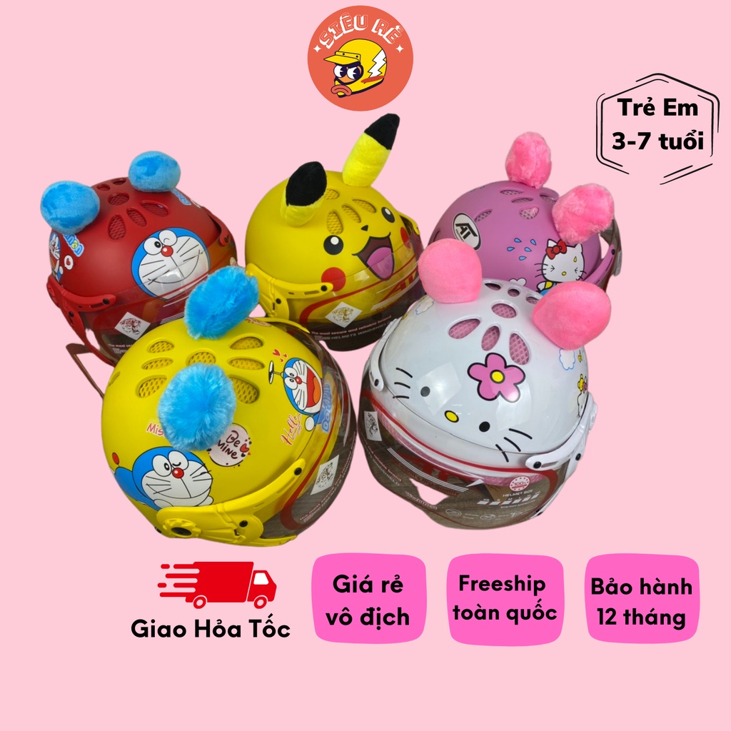 Mũ bảo hiểm cho bé AT có kính chính hãng đáng yêu dành cho bé 3-6 tuổi  , nón bảo hiểm trẻ em cao cấp