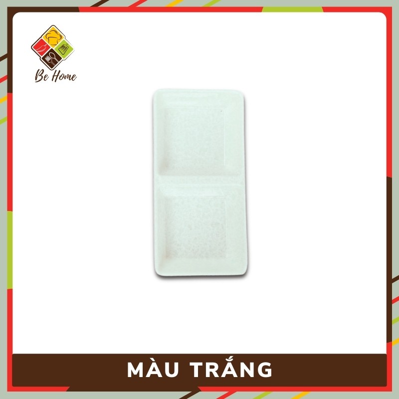 Khay Nước Chấm Melamine BEHOME Chén nhựa chấm đĩa chấm 2 Ngăn Melamine Dụng Cụ Bàn Ăn Cao Cấp