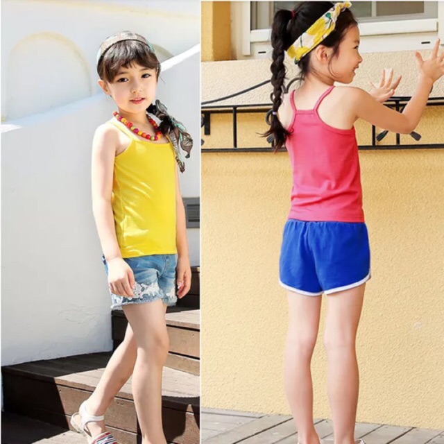 Áo bé gái 2 dây cotton 4 chiều