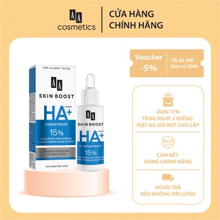[MỸ PHẨM CHÂU ÂU CHÍNH HÃNG] Serum cấp ẩm và căng mịn da AA Skin Boost HA+ Concentrate của AA COSMETICS Ba Lan