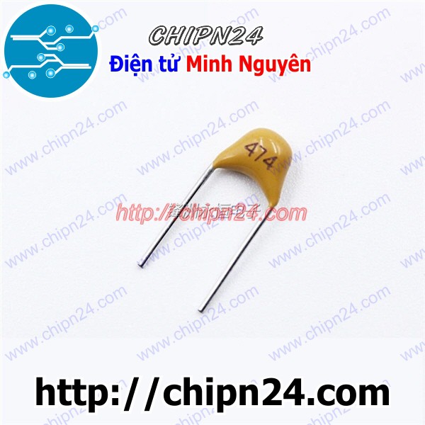 [25 CON] Tụ Tantalum Cắm 474p 474 50V DIP