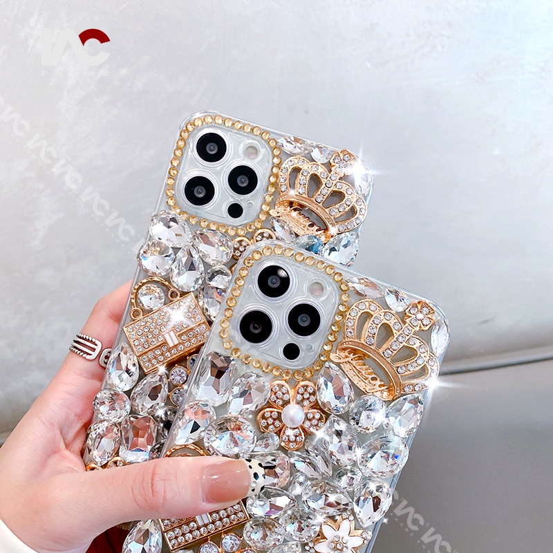 Ốp Điện Thoại Họa Tiết Kim Cương 3d Cho iphone 15pro max 14 promax 14 plus 12 13 pro max 11
