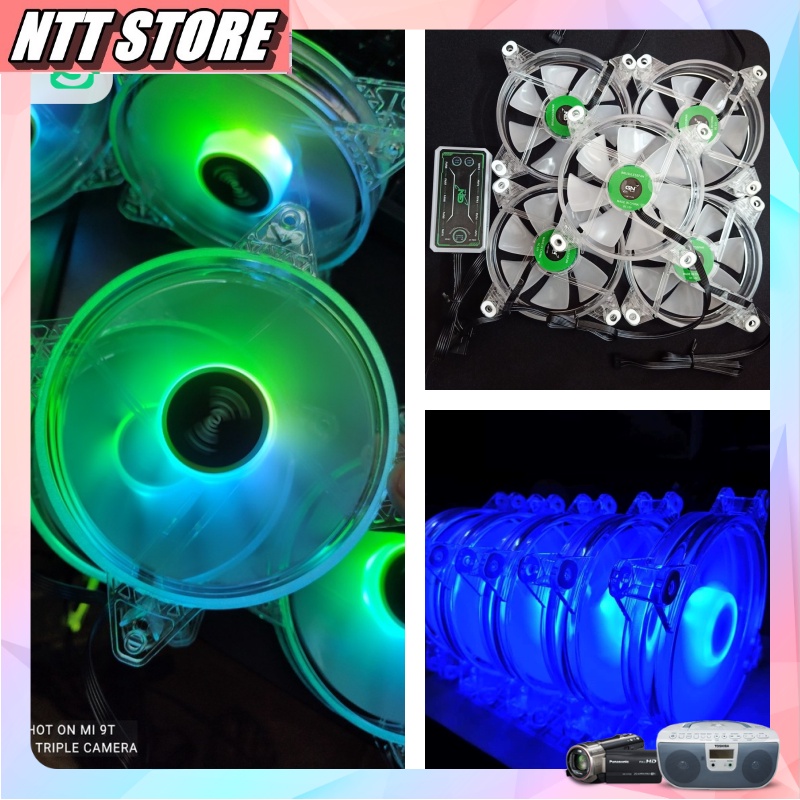 Fan led tản nhiệt  RGB Gnet dành cho máy tính PC Tặng Bộ Hub Kết Nối Nguồn Và Điều Khiển - NTT Store