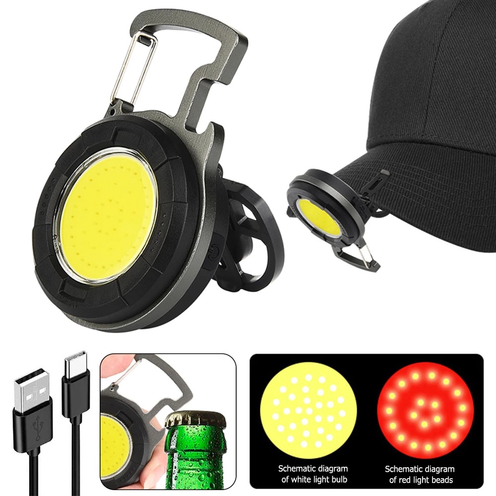 Đèn Pin Mini 4 Chế Độ Kèm Móc Treo Chìa Khóa Thiết Kế Nhỏ Gọn Tiện Dụng Cho Dã Ngoại