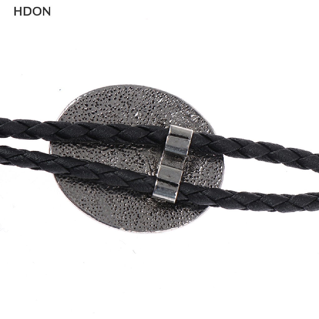 Dây chuyền hợp kim phối da bò mặt dài phong cách cao bồi cổ điển