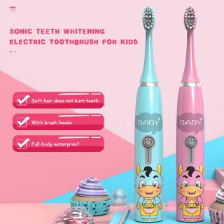 Bàn chải đánh răng điện tử sonic chống thấm nước dành cho trẻ em kèm đầu bàn chải tùy chọn