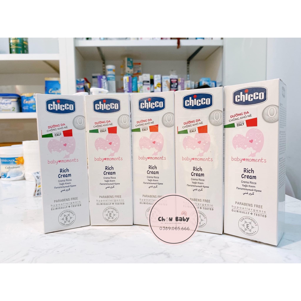 Kem dưỡng ẩm chứa Omega và vitamin E Chicco 100ml