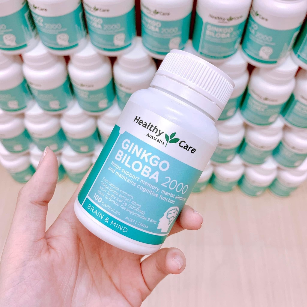 Viên uống bổ não Úc Healthy Care Ginkgo Biloba 2000mg 100 viên