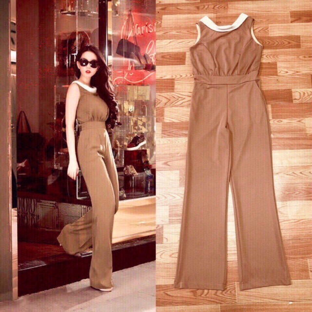 Jumpsuit nữ Dài Cổ Lá Sen Dễ Thương đồ bay nữ đi tiệc sang chảnh siêu đẹp cho các chị em J884