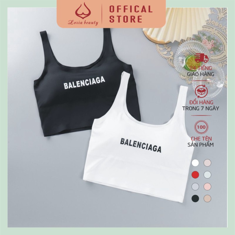 ÁO BRA NỮ TẬP CÓ MÚT NGỰC, CHẤT SU MỀM CO GIÃN CHỮ 2 MÀU