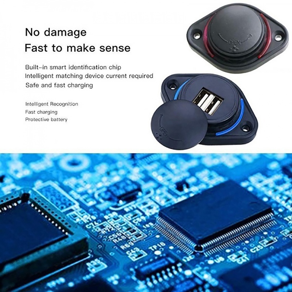 Ổ Cắm Sạc Dạng Trượt Cổng USB Kép 3.1A 12-24V Cho Xe Hơi / Tàu Thuyền