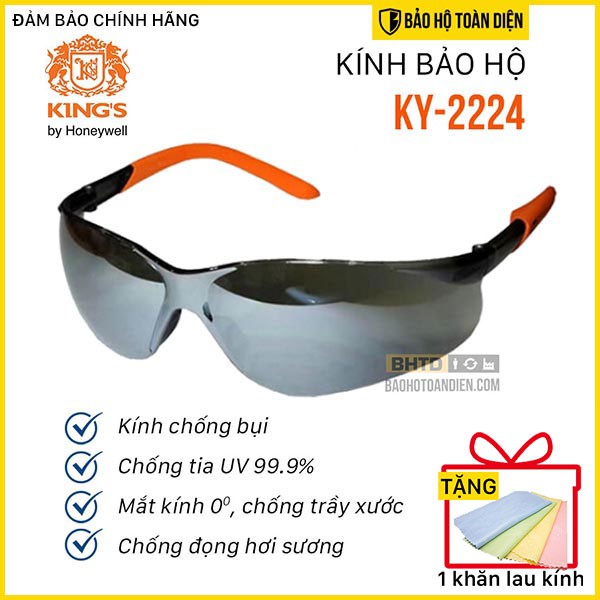 Kính bảo hộ King's KY 2224 | Kính chống bụi, chống gió, kính chống tia UV dùng chạy xe đi đường [ TẶNG KHĂN LAU KÍNH]