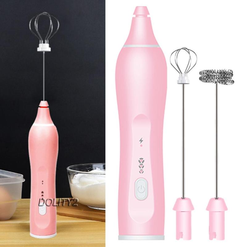 Máy Đánh Sữa Tạo Bọt Cà Phê Sạc USB Kèm 2 Cây Khuấy Bằng Thép Không Gỉ
