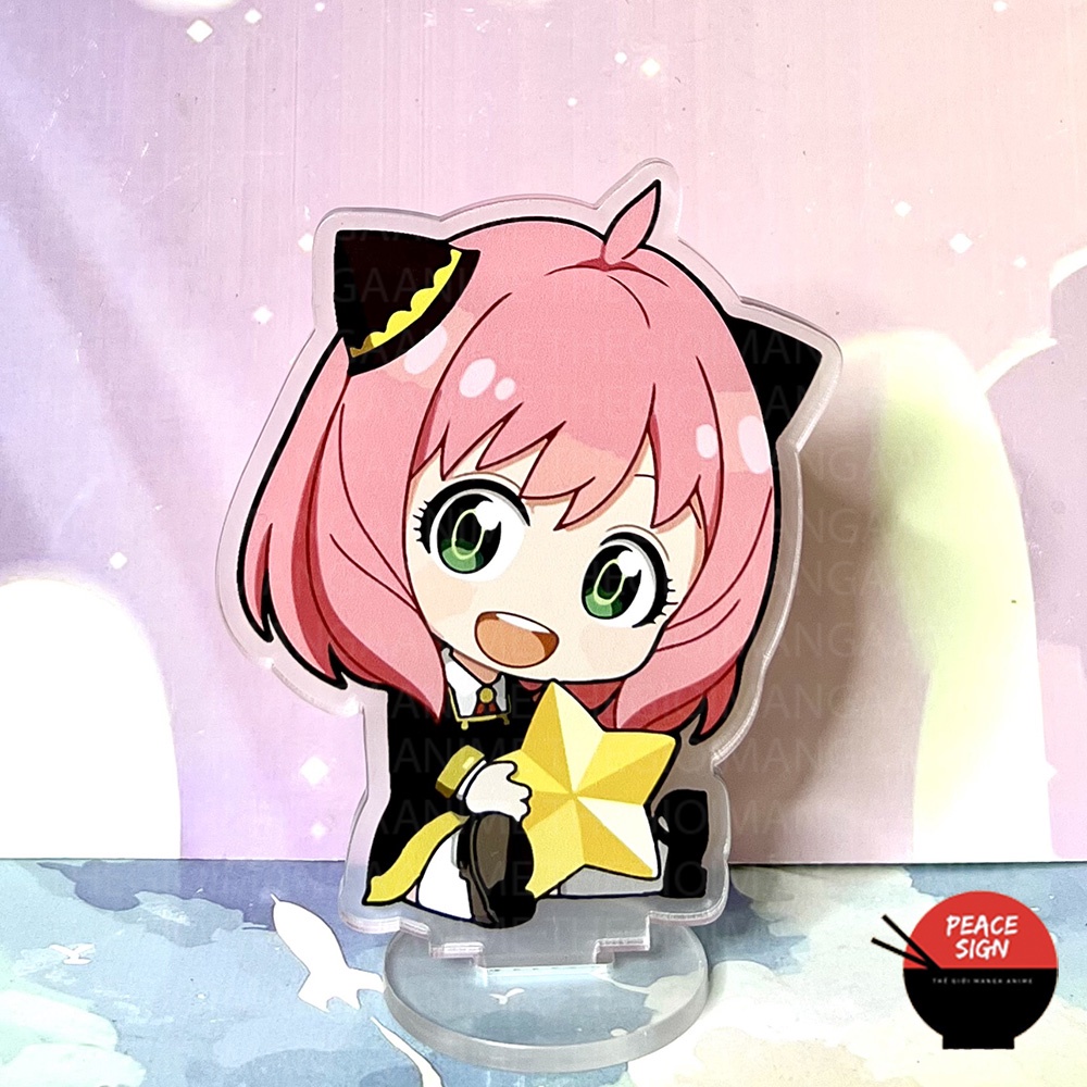 Standee mini in hình SPY X FAMILY ver ÔM mô hình GIA ĐÌNH ĐIỆP VIÊN anime chibi mica trưng bày