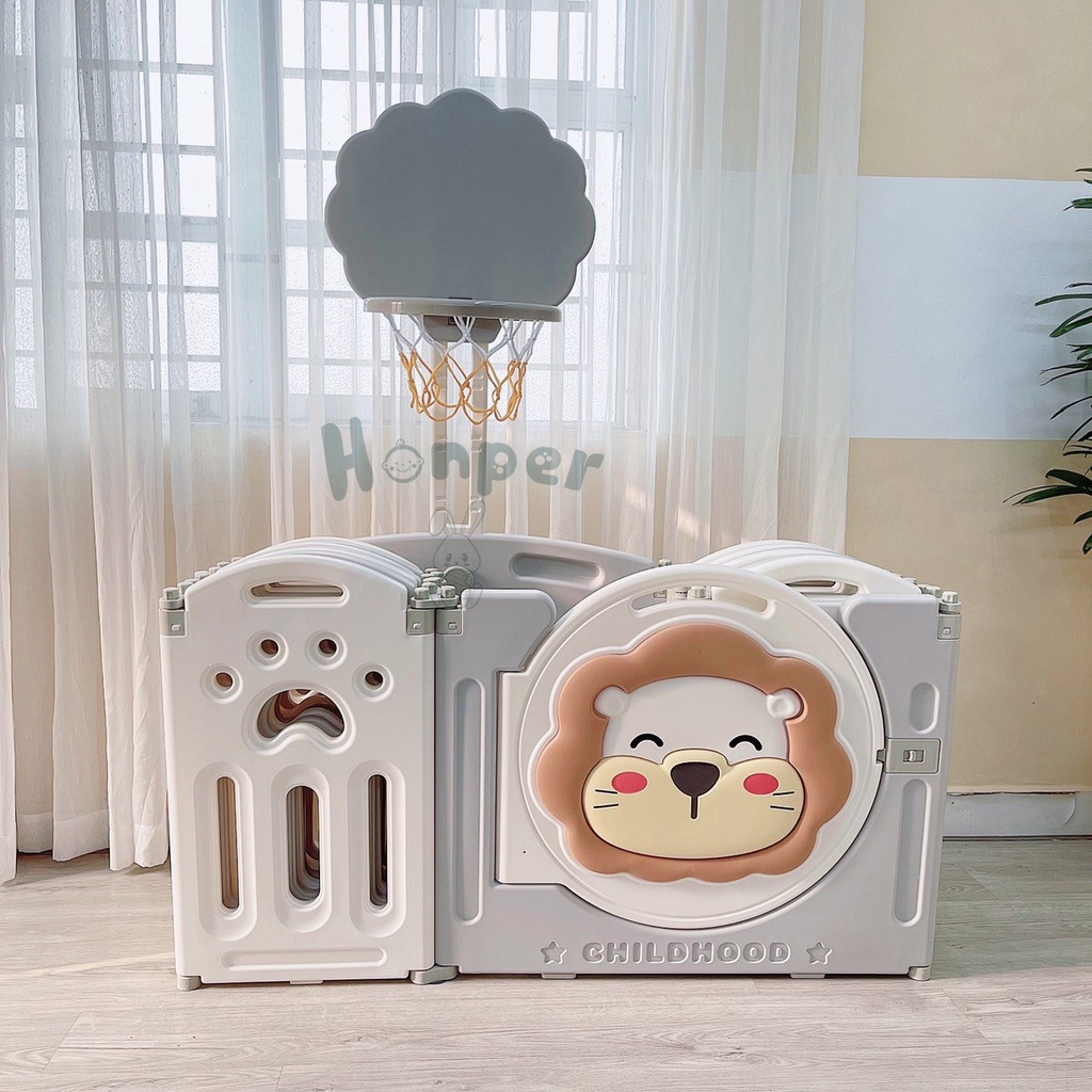 Bộ quây đơn honper mẫu sư tử cho bé phân phối chính hãng Bonbon Mart- tặng kèm thảm bóng