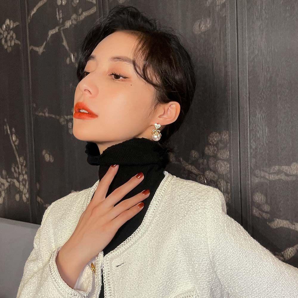 Bông Tai Dáng Dài Hình Trái Tim Đính Nơ Đơn Giản Thời Trang Cho Nữ|Bông Tai Thời Trang Phong Cách Hàn Quốc