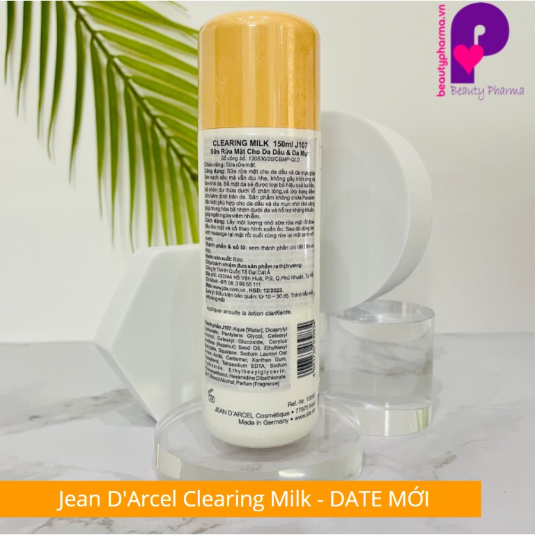 Sữa rửa mặt dành cho da dầu, mụn Jean D'Arcel Clearing Milk