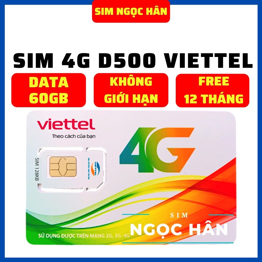 Sim 4G Viettel D500 - D500T 5Gb/tháng Trọn Gói 1 Năm Không Nạp Tiền - NGHE GỌI ĐƯỢC