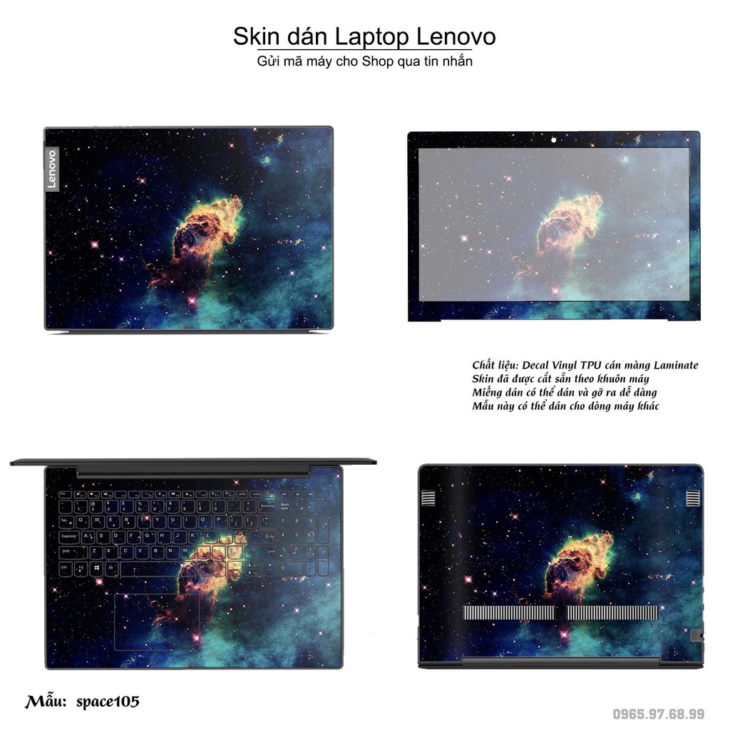 Skin dán Laptop Lenovo in hình không gian nhiều mẫu 18 (inbox mã máy cho Shop)
