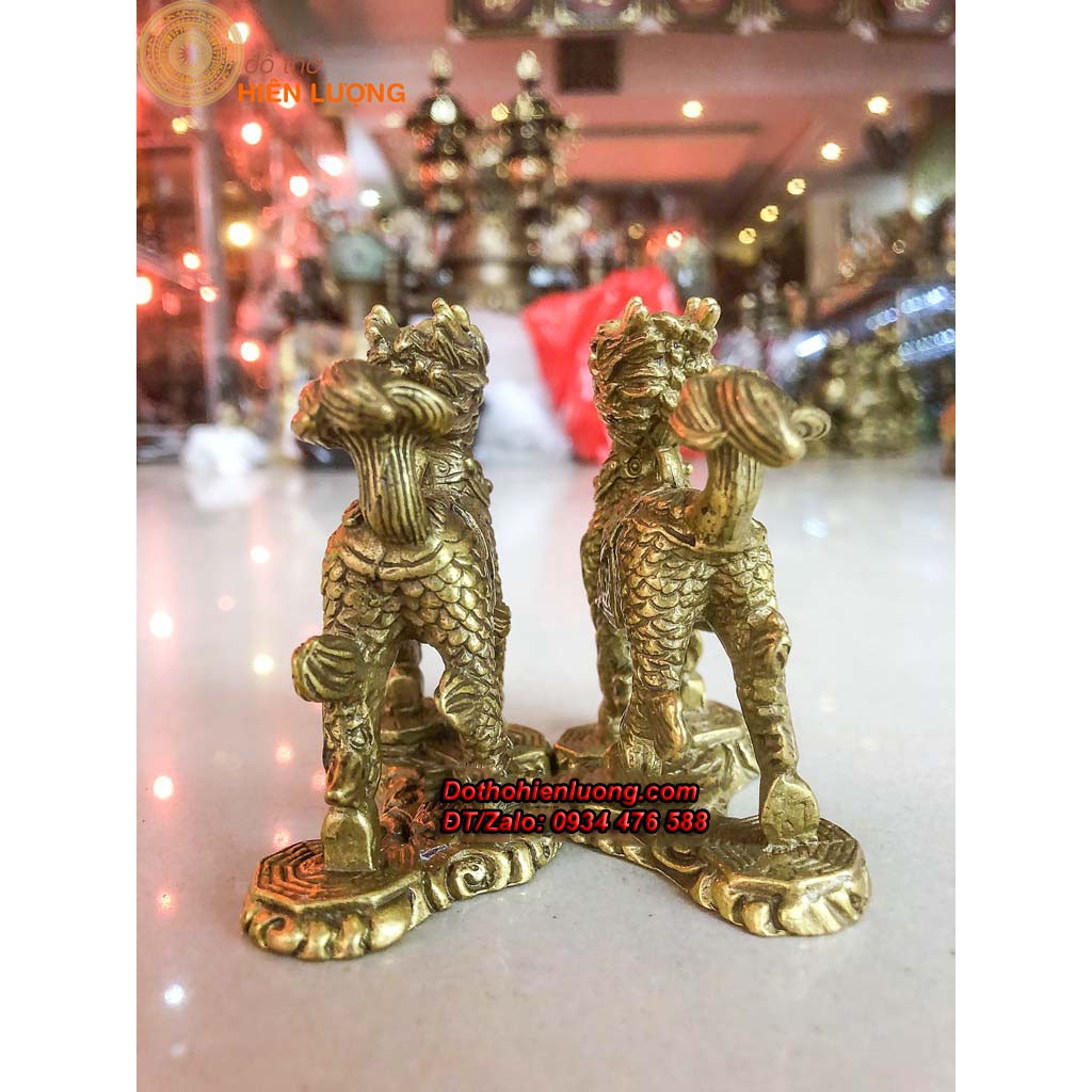 Đôi Kì Lân Treo Bằng Đồng Cao 8cm- Tứ Linh Phong Thủy