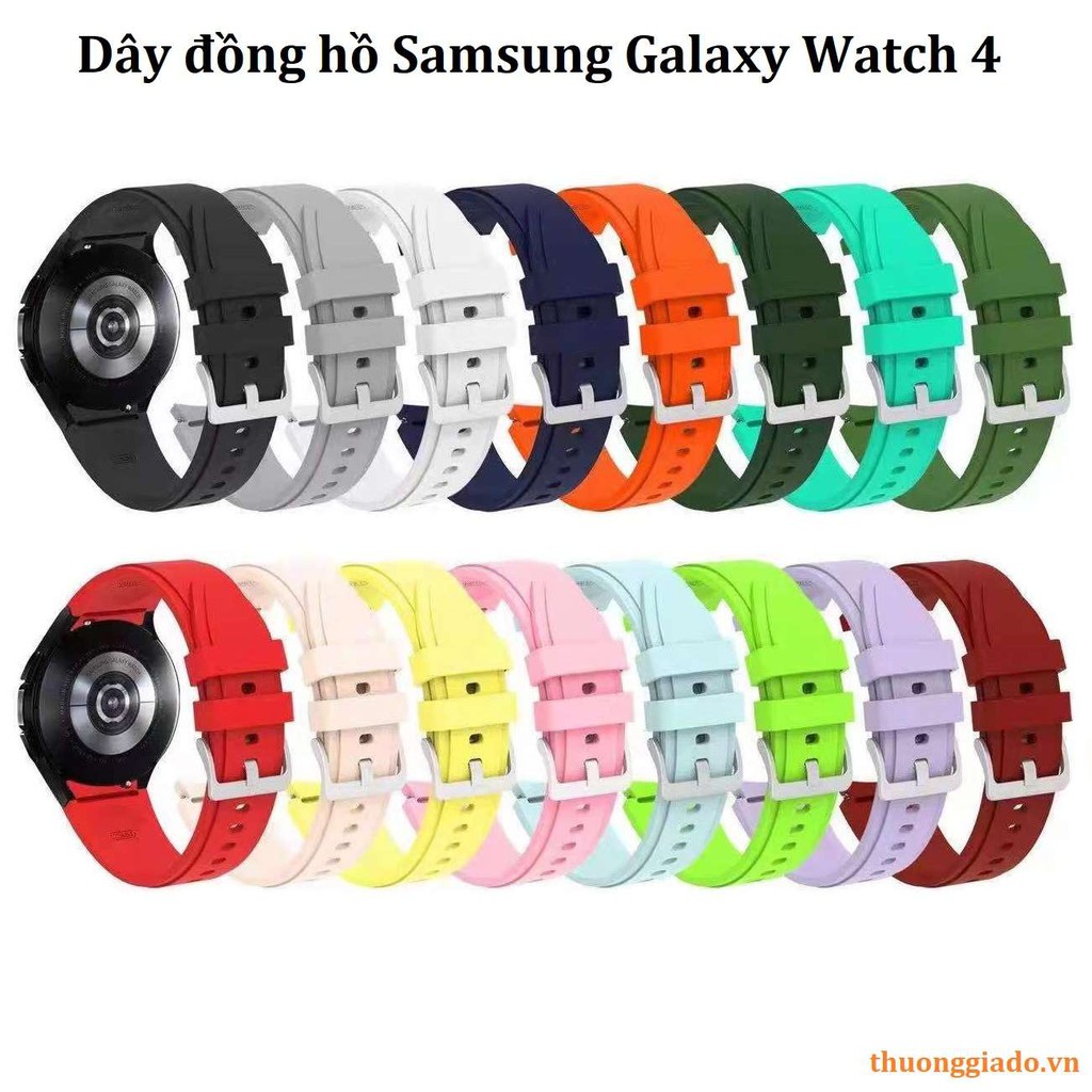 Dây đồng hồ Samsung Galaxy Watch 4 (40mm/42mm/44mm/46mm), chất liệu silicone, mẫu 4