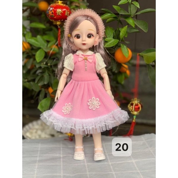 Đồ chơi búp bê công chúa mắt đá, cao 30 cm, khớp 3d linh hoạt