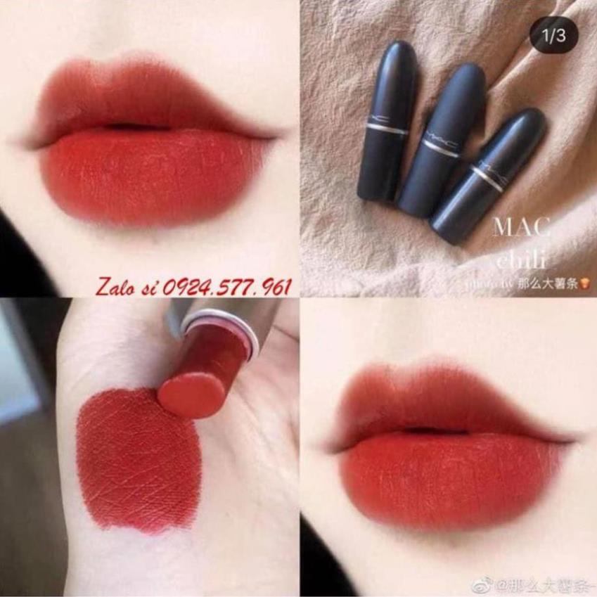 Son Mac chính hãng Ruby Woo, Chili, Marrakesh màu cam cháy đỏ gạch cam đất chuẩn Auth date tới 2023 | BigBuy360 - bigbuy360.vn